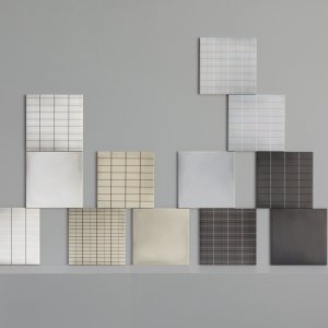 Muestra de la pieza Aurore Light Green Grid S formato 20x20