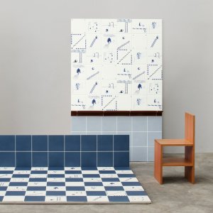 Suelo de gres Dintorni de Mutina con motivos geométricos de colores