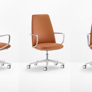 Sillón de dirección Elinor 3755 de Pedrali con respaldo alto