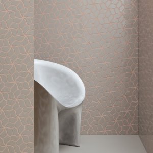 Mosaico Botanica Grey Matt en pared