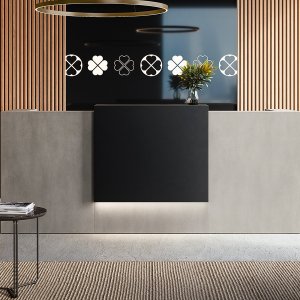 Módulos lineales del sistema Z2 de Quadrifoglio en melamina efecto madera