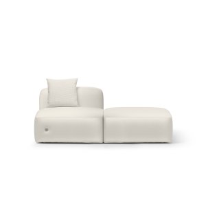 Módulo de asiento One Hundred con respaldo, 100 × 100 cm, en tela clara