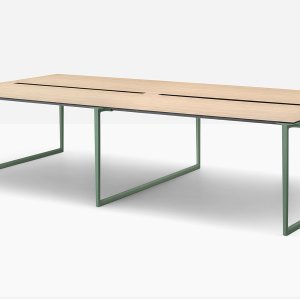 Mesas de reuniones Toa 360 × 125 cm con laminado compacto negro