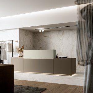 Mostrador de recepción Z1 en el hall de un hotel