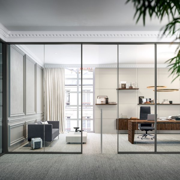 Espacio operativo con workstations modulares Quadrifoglio