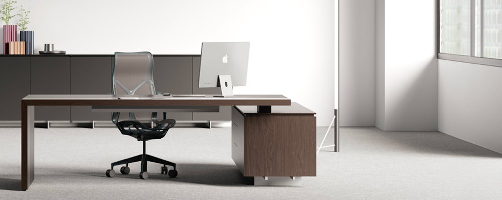Escritorio con ala y credenza