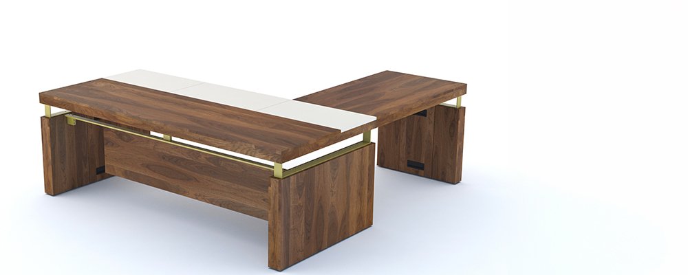 Escritorio con ala y credenza