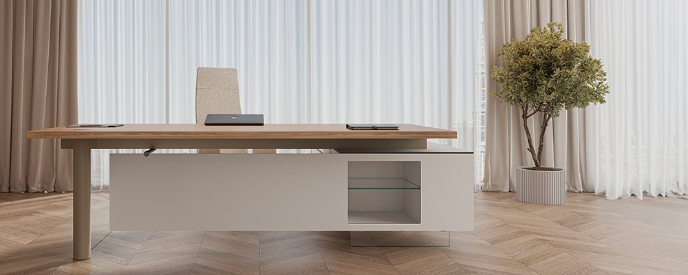 Escritorio con ala y credenza