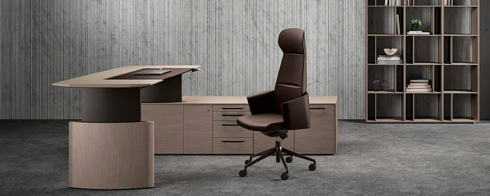 Escritorio con ala y credenza