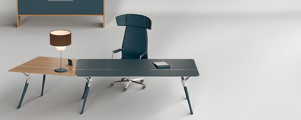 Escritorio con ala y credenza