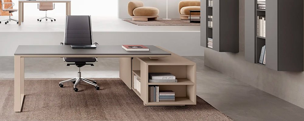 Escritorio con ala y credenza