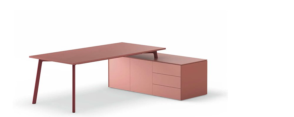 Escritorio con ala y credenza
